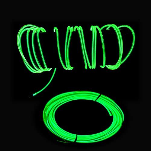 Image of dobestyou Green EL Wire -3m Glow-in-The-Dark Electroluminescent Wire with Controller, Waterproof Flexible Light Strip for Halloween Costumes, Cosplay, Rave Parties & DIY Nighttime Decorations