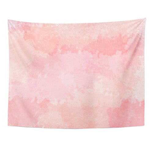 Emvency Tapestry Colorful Abstract Light Pink Blush Coral Digital Watercolor Color Home Decor Wall Hanging for Living Room Bedroom Dorm 60x80 inches