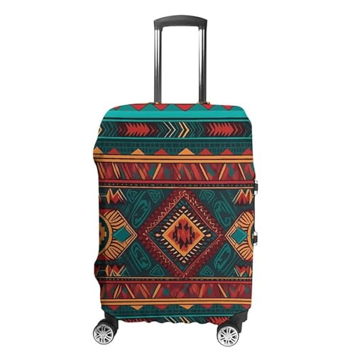 Travel Luggage Cover Elastic Washable Suitcase Cover Fashion Scratch-Resistant Baggage Covers Ethnic Geometric Pattern Suitcase Protector Fit 18-32 Inch Luggage