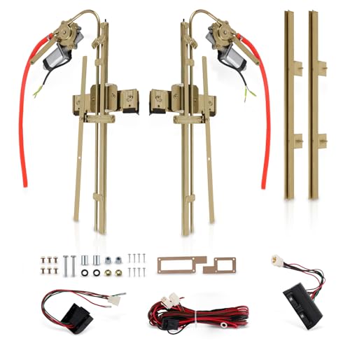 maXpeedingrods Universal 2-Door Electric Power Window Conversion Flat Glass Installation Kit with Switches Wiring for ford Chevy Chrysler 1932-UP
