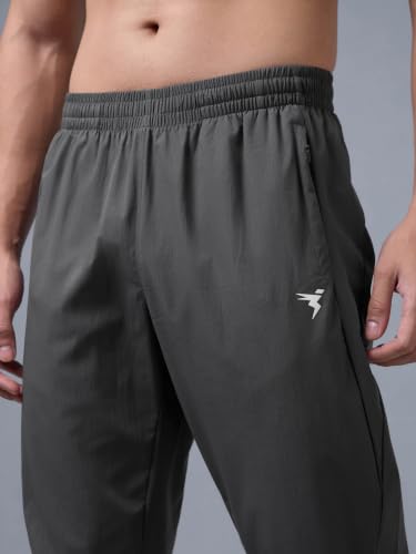 Image of TECHNOSPORT Men's Solid Slim Fit Sports Track Pants with TS LYTRA | Quick-Dry, Moisture-Wicking, UPF 50+ & Odour-Resistant Activewear for Gym, Running & Training