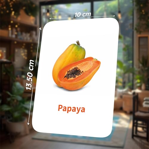 Image of SPARTAN KIDS Fruits Flash Cards for Kids | 27 Early Learning Flash Cards for 1 + Year Old Baby Easy & Fun Way of Learning for Cognitive Skills | Learning Toys for 2+ Year Old Girl and boy