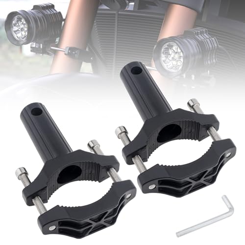 Windance 2pcs Moto Ffourche Avant Supports de Montage de Lampe, Phare Brouillard Support de Montage, Support de Montage de Lumière Auxiliaire Support d’extension Tube Clamp pour Moto