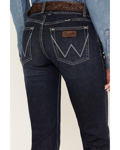 Wrangler Women's Retro Dark Wash Mid Rise Mae Alexis Stretch Bootcut Jeans - 112321491 17W x 34L4