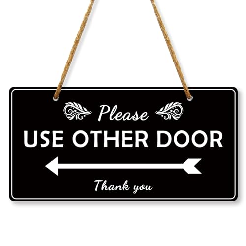 Please Use Other Door Sign Double Sided Sign 10x5 Inch Hanging Plaque for Window Door Business Office Home School Retail Store Restaurant Indoor Outdoor Hanging Wall Signs Please Use Other Decor