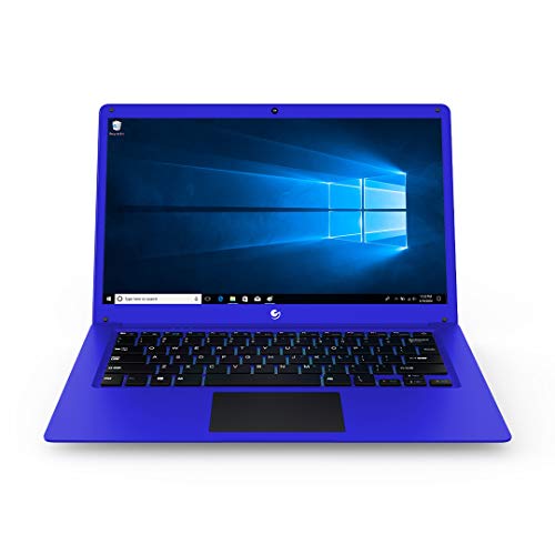 Ematic 14.1" Laptop PC with Intel Atom Quad-Core Processor, 4GB Memory, 32GB Flash Storage and Windows 10, Blue (EWT147BU)