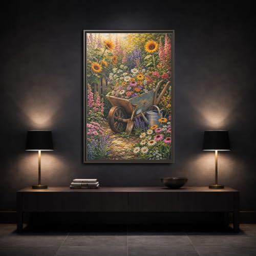 Cadre canvas fleurs traditionnelles pour décorer un grand salon
