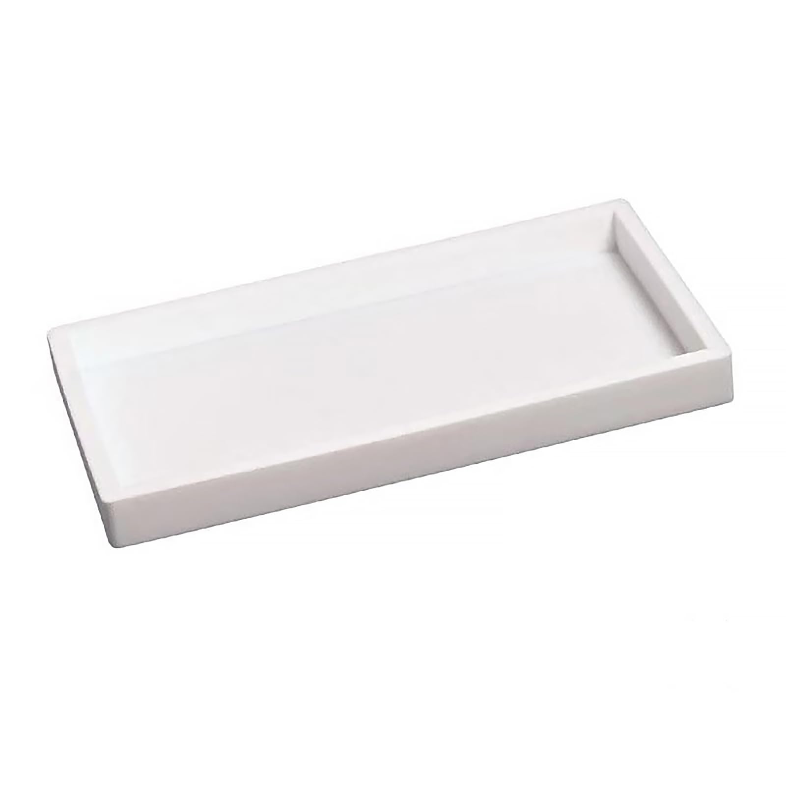 DTCSWACN Bathroom Vanity Tray, 8 x 4 inch Silicone Dresser Jewelry Ring Dish Tank Storage Kitchen Sink Countertop Organizer Plate Holder for Perfume Soap Towel Bathroom Accessories, Mini, White