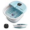 COSTWAY Pediluvio Massaggiatore Piedi Elettrico, Pediluvio Idromassaggio Plantare Pieghevole con Telecomando, 3 Temperature Regolabili, Timer, Fino al 45 (blu)