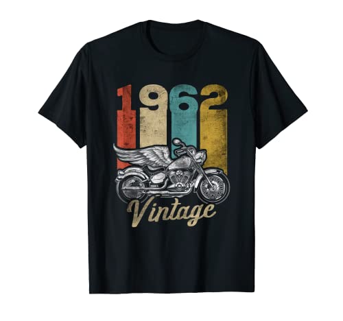 Homme 60 Anniversaire Cadeau Motard Biker Moto Vintage 1962 T-Shirt
