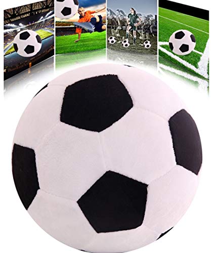 Aoqi Fluffy Stuffed Toy Soccer Ball Plush Pillow Soft Durable Stuff Soccerball Gift For Kids Boy Baby (Black -White,7.8Inch/20Cm) #TOP1