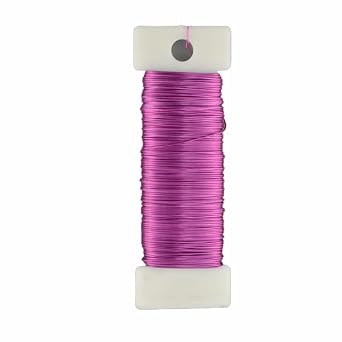 HAHIYO 26Gauge Pink Metal Floral Wire - 1 Roll, 38 Yards 115 Feet - Flexible Paddle Wire for Craft, Christmas Wreath, Flower Arrangement, Bouquet Wrapping, Wedding, DIY