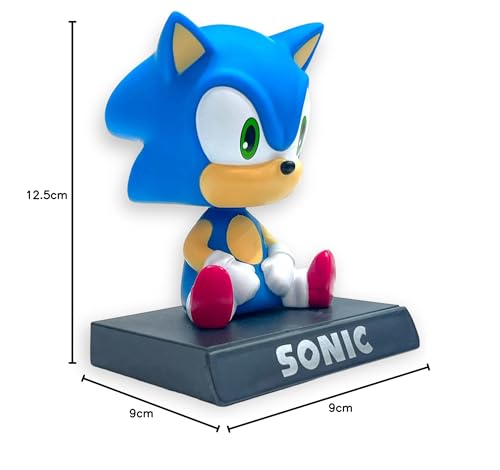 Image of AUGEN Super Hero Sonic Action Figure Limited Edition Bobblehead with Mobile Holder for Car Dashboard, Office Desk & Study Table (Pack of 1)