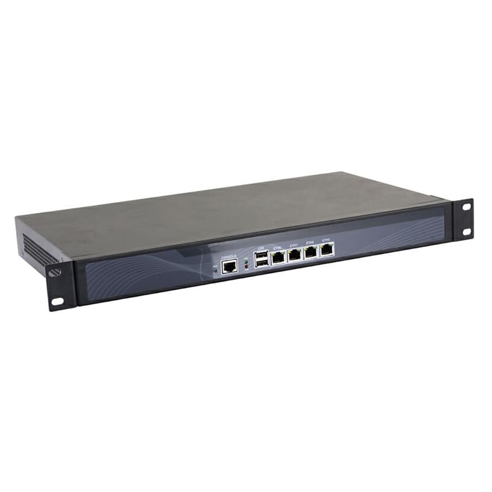1U Rackmount Firewall Hardware, PFSense, VPN, Network Security Appliance, Router PC, Atom D525, RS02, 4 x Gigabit LAN, 2 x USB, COM, VGA, Fan,4G RAM/32G SSD
