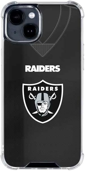 Skinit Clear Phone Case Compatible with iPhone 15 Plus - Officially Licensed NFL Las Vegas Raiders Team Jersey Design