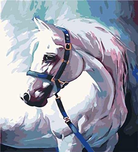 Kit point de croix beau cheval 11CT - Broderie pré-imprimée 40x50 cm pour décoration de chambre
