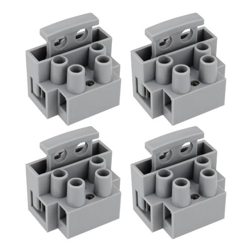 Create idea 4pcs 2 Pole Fused Terminal Block 10A Fuse Connector for Electrical Equipment that Requires Circuit Protection and Power Distribution Gray