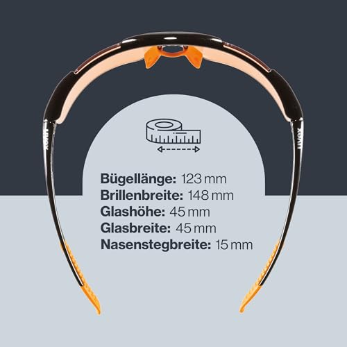 uvex sportstyle 223 - Sportbrille für Damen und Herren - 100% UVA-, B, C Schutz - druckfreier Sitz & perfekter Halt - black orange/orange - one size