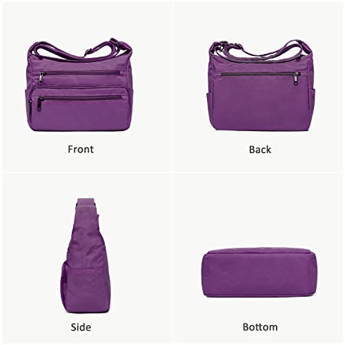 Image of VOLGANIK ROCK RFID Purses for Women Fabric Nylon Multi Pocket Crossbody Bag Ladies Travel Handbag