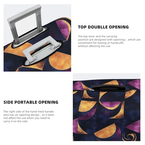 Luggage Cover Protector - Abstract Purple Gold Print Fit 22-24 Inch Suitcase Covers for Luggage4
