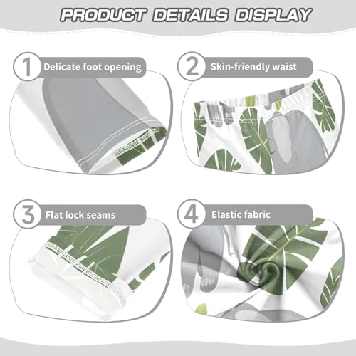 Bolaz Toddler Girls Leggings Printed Yoga Pants Leggings Leave Grey Elephant for Kids3