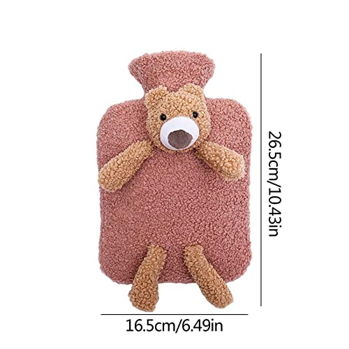Saco de água morna,Saco de água termal portátil com capa de urso fofo | Bolsas de água de compressa