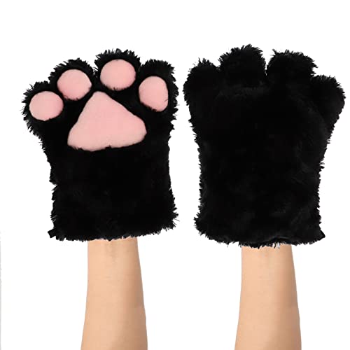 Cat Paws Gloves Cozy Animal Full Fingers Bear Claws Mittens Winter Plush Glove Halloween Cosplay Costume Prop for Kids Adults2