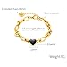 Heavstjer Fashion Stainless Steel Enamel Heart Link Chain Bracelet(White)