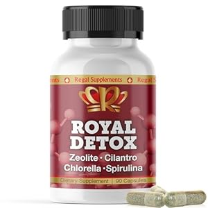 Royal Detox – All-in-One Cleanse | Zeolite, Cilantro, Chlorella, Spirulina, Apple Pectin | Full Body, Liver, Colon Detox | Supports Energy, Mood, Immunity, Gut Health, Reduced Inflammation 90 Capsules