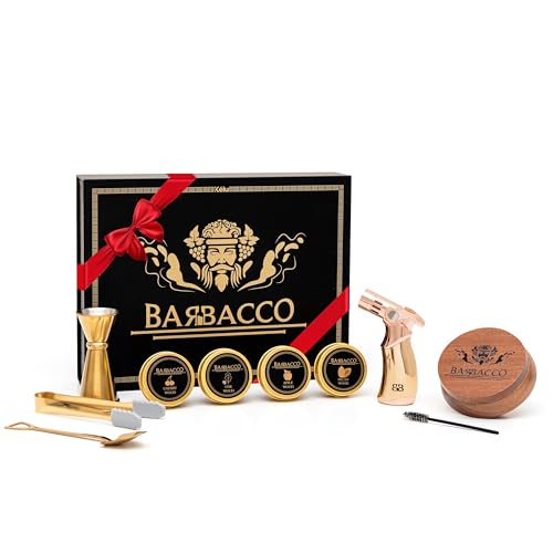 KELU Bar Bacco Cocktail Smoker Kit - Ultimate Whiskey & Bourbon Gift Set- Includes Torch, Infuser an