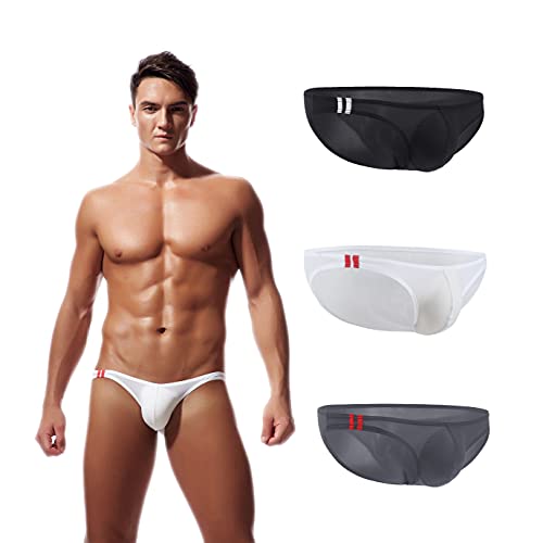Men's Bikini Comfort Ice Silk Underwear Low Rise Briefs