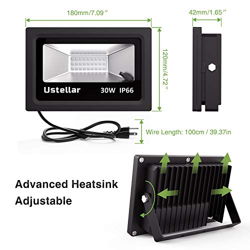 Ustellar 2 Pack 30W RGB LED Color Changing Flood Lights Indoor Outdoor Colored Floodlight Remote IP66 Waterproof Color Lights Outside Dimmable Wall Wash Light Halloween Party Landscape Stage Lighting