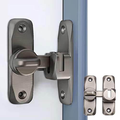 HQPCAHL 90°/180° Door Lock Latch Bolt Lock cam Lock Door and Window Push-Pull Lock Rod Bolt barn Push-Pull Door Lock Sliding Latch Lock,Grey