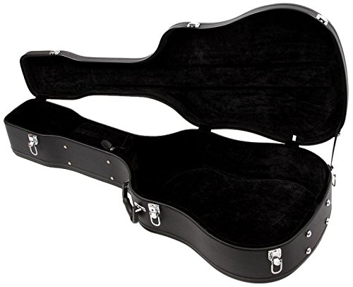 Lindo Guitars - Funda para guitarra eléctrica y acústica (se puede cerrar con candado, forro de felpa), color negro