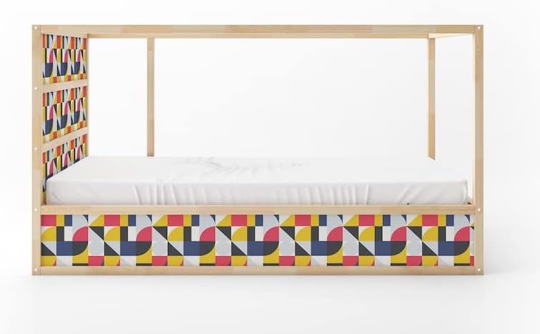 KURA Bed Colorful Geometry Minimalist Artwork Poster Shape Decals Sticker Furniture Decals for Nursery Adhesive