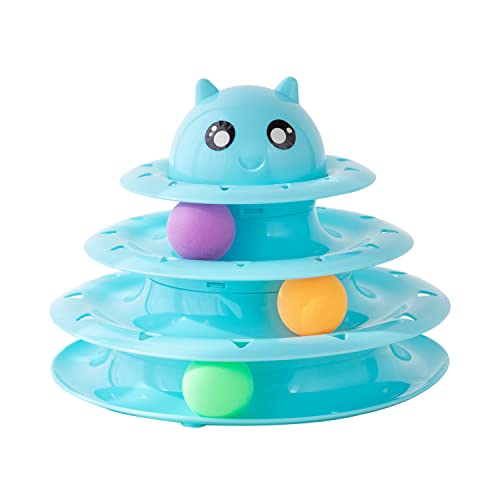 Katzenspielzeug mit 3 Ebenen, Blau Cover