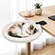 Katzenbett für Schreibtisch - Durchmesser 40 cm bis 20kg Katzenliege, Abnehmbarer Tragbarer Katzenbettständer, Weiches Katzenhängematte, Katzenschlafplatz für Homeoffice, Weiß