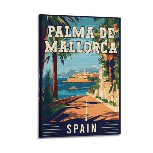 Poster Palma de Majorque WIZIGM route côtière décoration toile 40x60cm