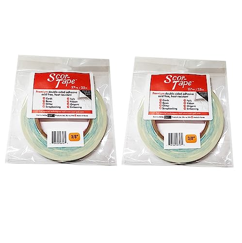 Scor-Tape 3/20.3 cm adhesivo de alta adherencia térmica fácil de rasgar pack doble