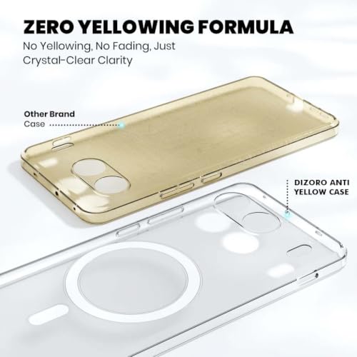 Image of DIZORO Crystal Clear Magnetic Compatible with Oneplus Nord 4 Back Cover case with Anti-Yellow (Compatible with Magsafe) Anti-Scratch | Shockproof Transparent Cover