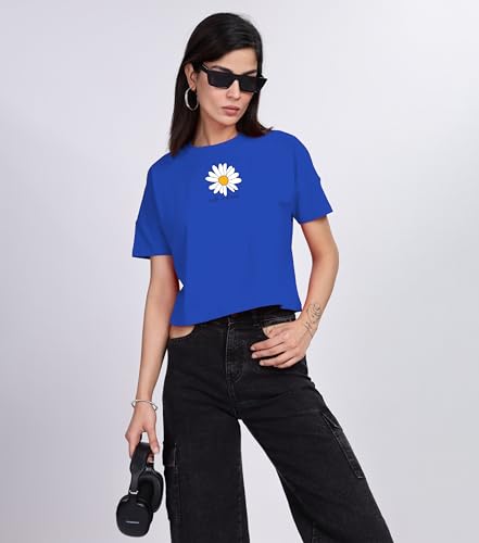 Image of SHODOX Women's 100% Cotton Regular Fit Printed Half Sleeve T Shirt Casual Summer Wear Soft Breathable Top Daily Comfort Style