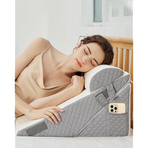 YIHATA 12-in-1 Memory Foam Bed Wedge Pillow Cover