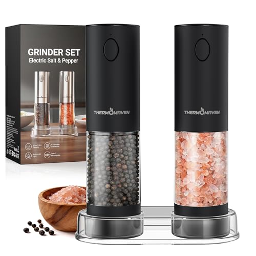 Image of ThermoMaven Electric Salt and Pepper Grinder Set with 110ML Large Capacity