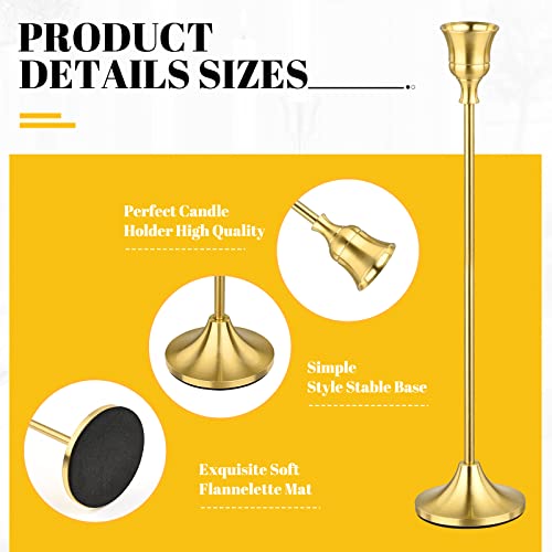 Teruntrue 27 Pcs Gold Candlestick Holders Brass Taper Candle Holders Gold Tall Candle Holder For Table Centerpiece Vintage Candlestick Stand Decorative For Home Wedding Candlelight Dining Party #TOP2