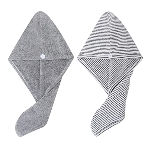 EXCEART 2 peças de microfibra para toalha de cabelo com secagem rápida, chapéu de cabelo de fibra in