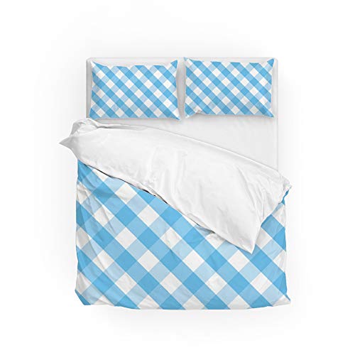 Parure de lit anti-plis en polyester doux grand lit CHEHONG bleu - 2