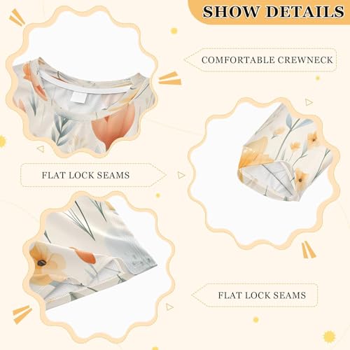 Boys Rash Guard Swim Shirt Long Sleeve UPF+ 50 Sun Shirts Quick Dry Shirt Cute Yellow Grey Flower for Toddler Kids3