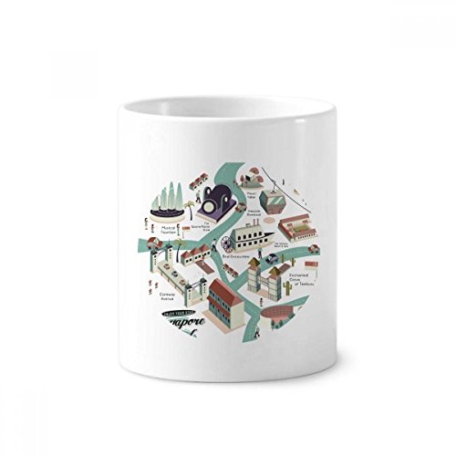 Porte-brosse à dents Voyage Singapour en céramique blanche de 350ml