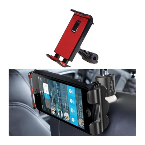 CGEAMDY Support Tablette pour Voiture, Support Tablette Voitures pour Appuie-Tête, Tablette Voiture Appuie Tete Rotation À 360°, Accessoires Décoratifs Universels pour L'automobile(Rouge)