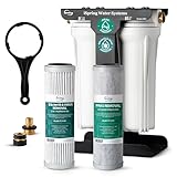 Doppia filtrazione testata SGS: combina filtri FC15-PF e FC15-BV, entrambi testati SGS per fornire una rimozione avanzata di PFAS, Báctérïa, virus, cloro, metalli pesanti, odori e particelle sospese per una qualità dell'acqua superiore.
